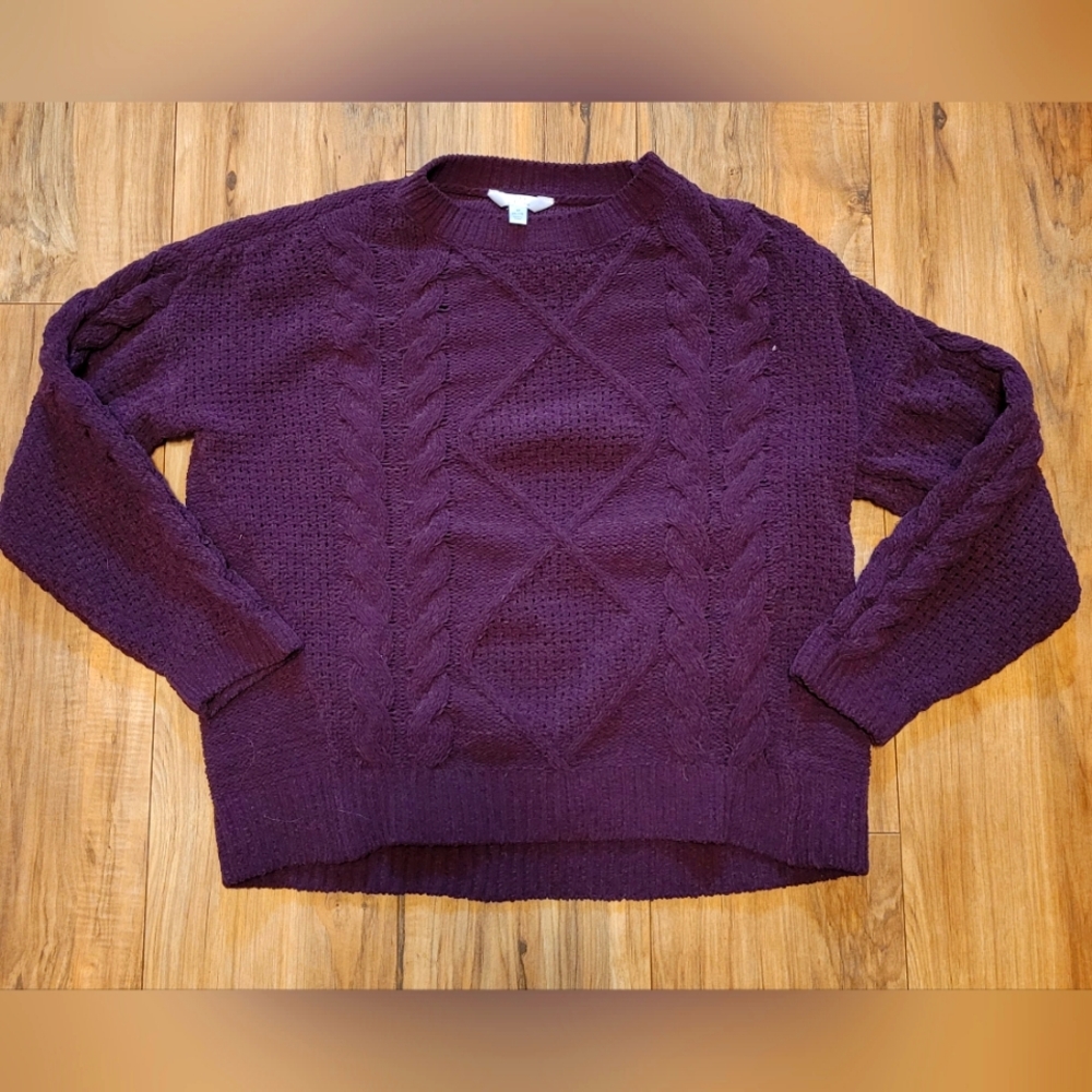Time And Tru M 8-10 Purple Sweater